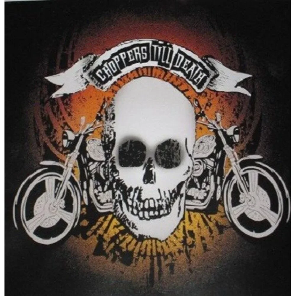 New Skull Choppers Till Death Motorcycle Bike SOFT Fleece Throw Gift Blanket NIP
